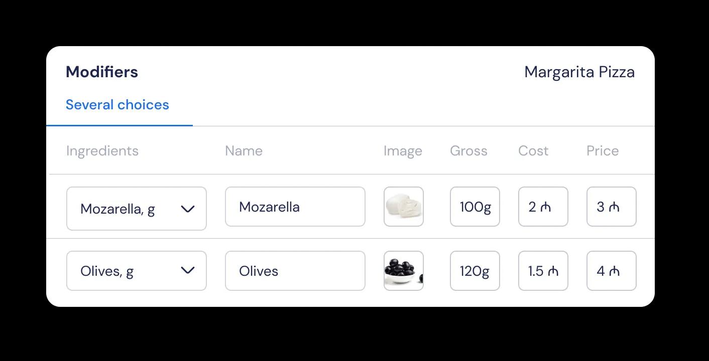 Multiple choice modifier