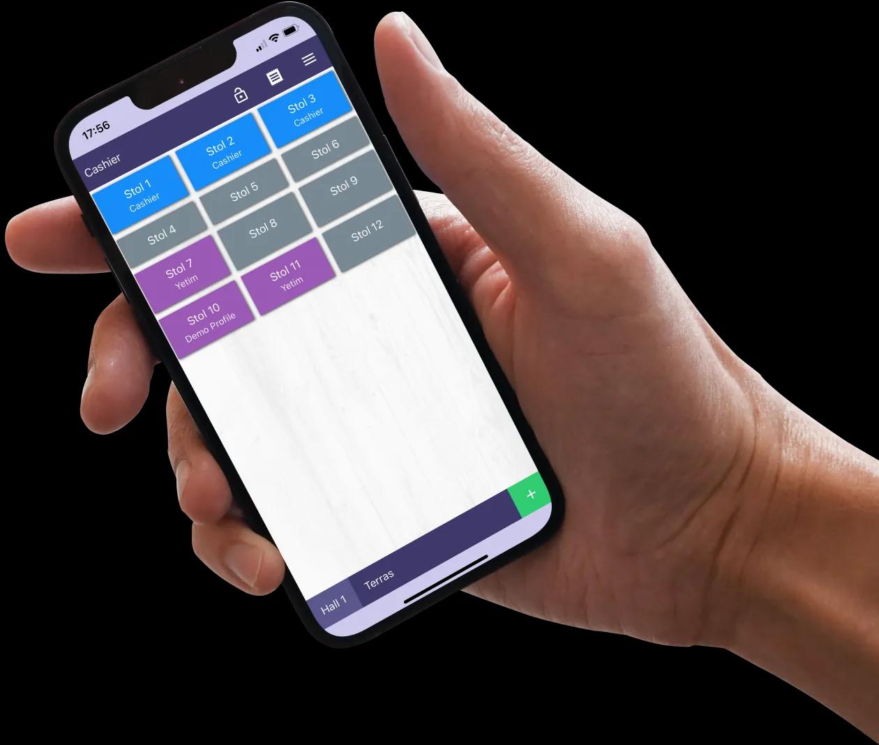 Waiters receive orders through a mobile app and make quick adjustments as needed and keep track of order preparation status, preventing time wastage