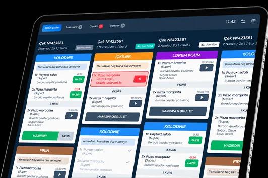 Effortlessly manage orders with a kitchen display system that streamlines order transmission and improves kitchen efficiency
