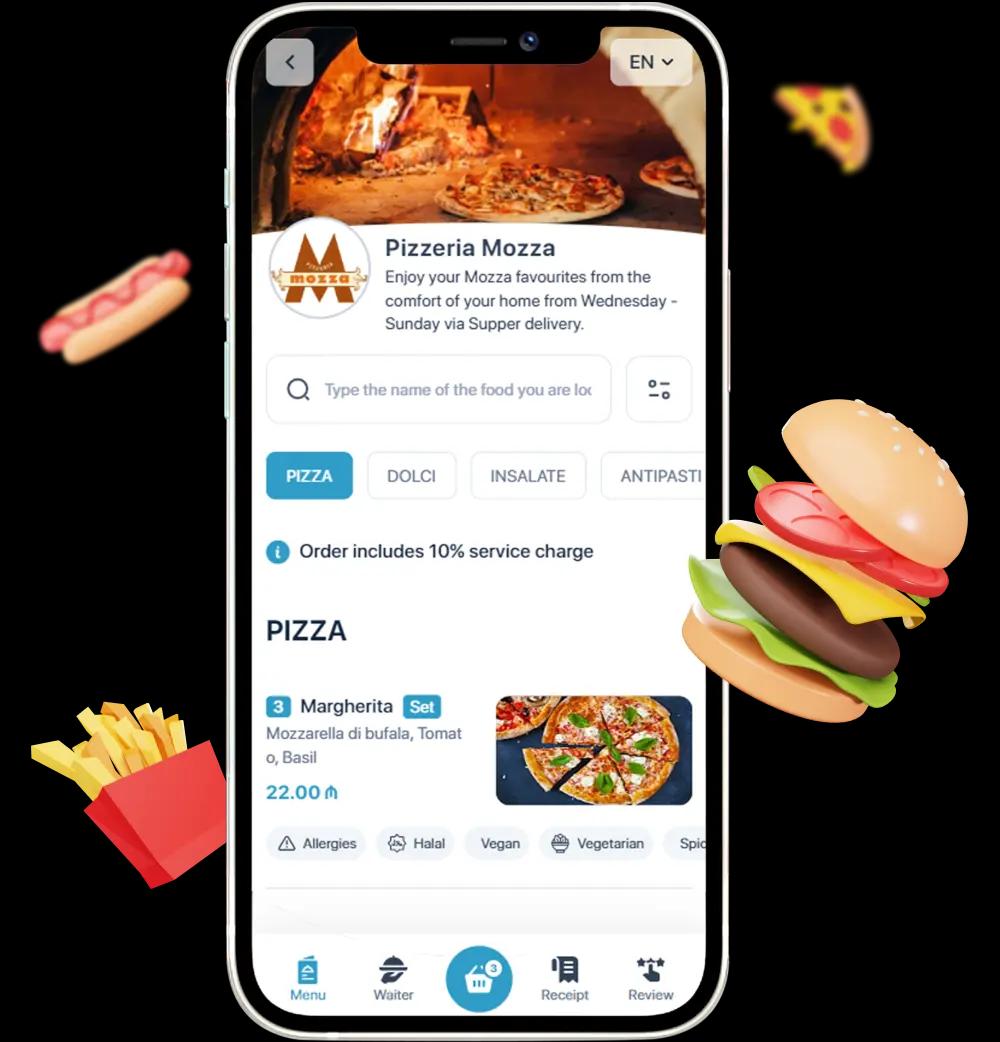 Contactless service via QR menu