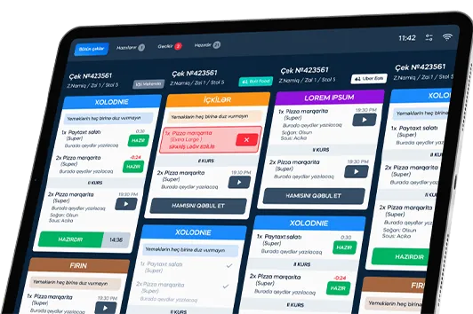 Effortlessly manage orders with a kitchen display system that streamlines order transmission and improves kitchen efficiency